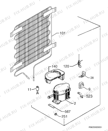 Взрыв-схема холодильника Aeg Electrolux S71709TSW0 - Схема узла Cooling system 017